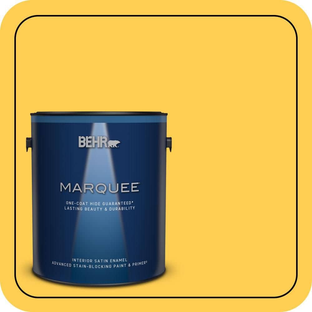 BEHR MARQUEE 1 gal. #T16-05 Canary Diamond Satin Enamel Interior Paint & Primer