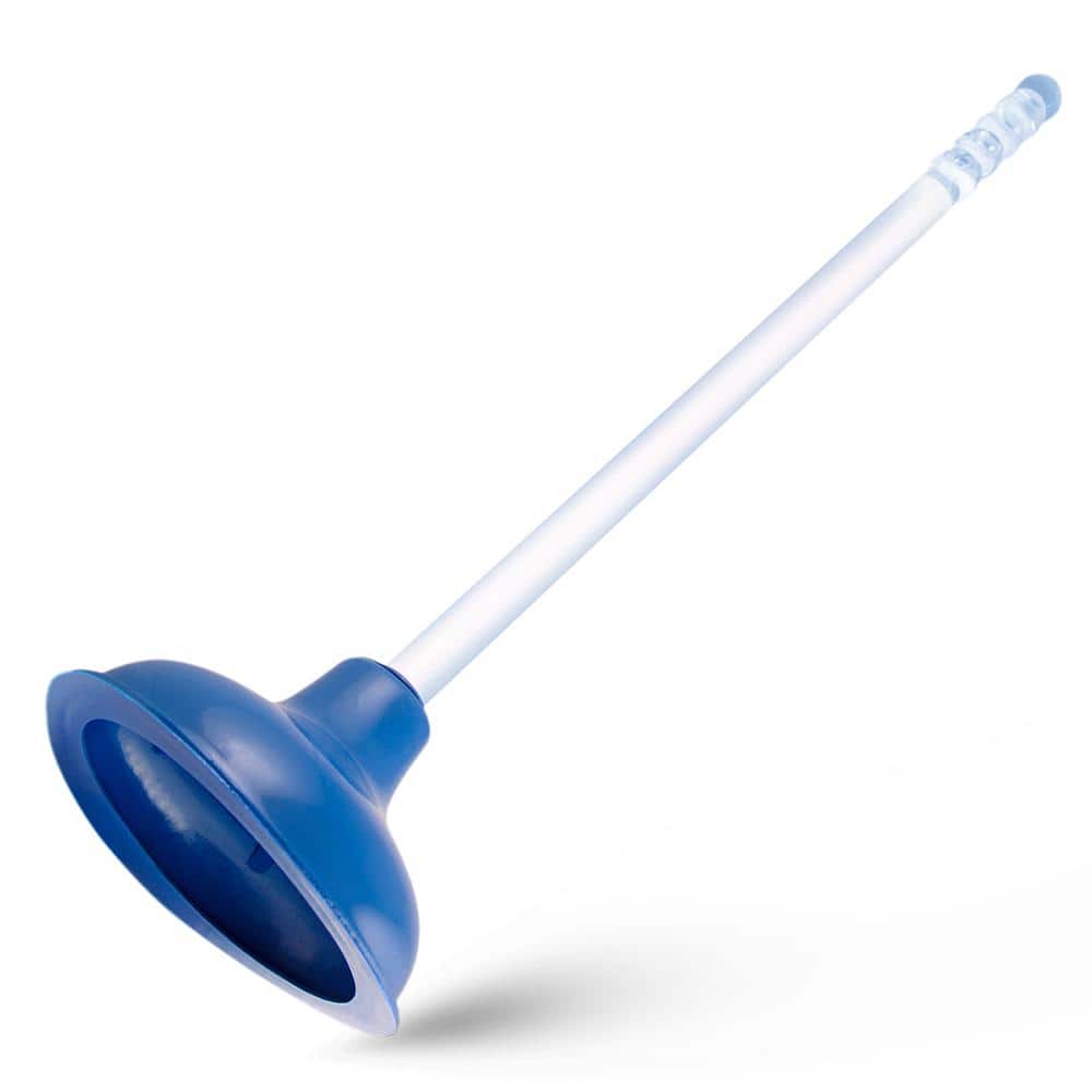PLUMBFLEX Force Cup PVC Plunger, with 19 in. Clear Handle to Fix Clogged Sinks/Basins/Tubs
