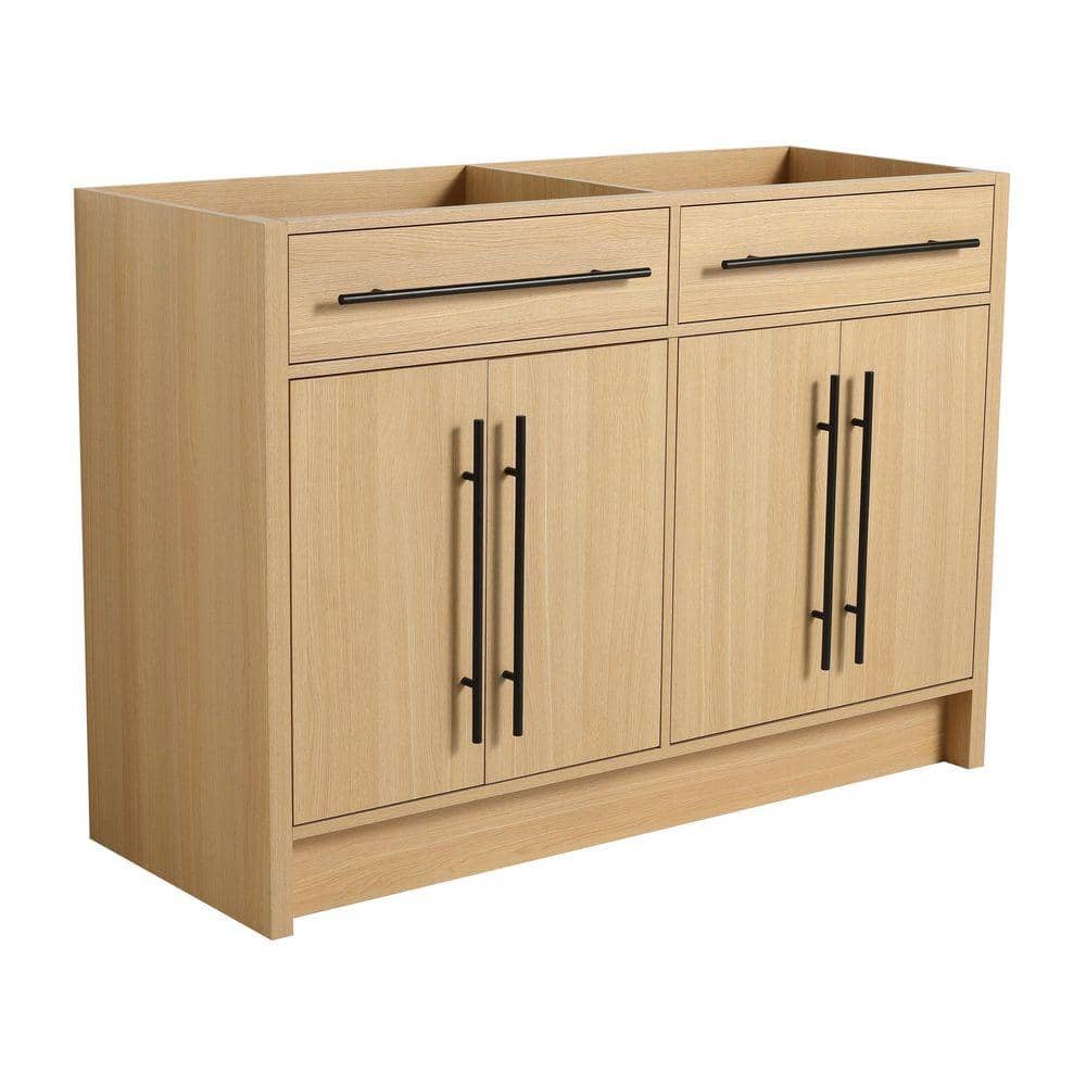 UPIKER 48 in. Bath Vanity Cabinet without Top in Original Oak Unassembled (2)