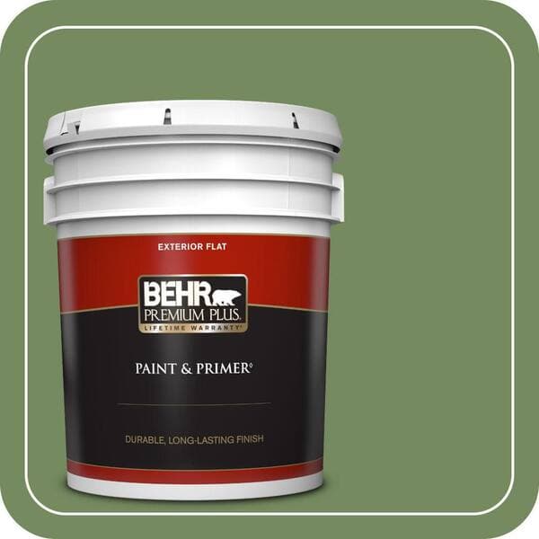 BEHR PREMIUM PLUS #M380-6 Fern Canopy Flat Interior/Exterior Paint & Primer Color Sample (2)