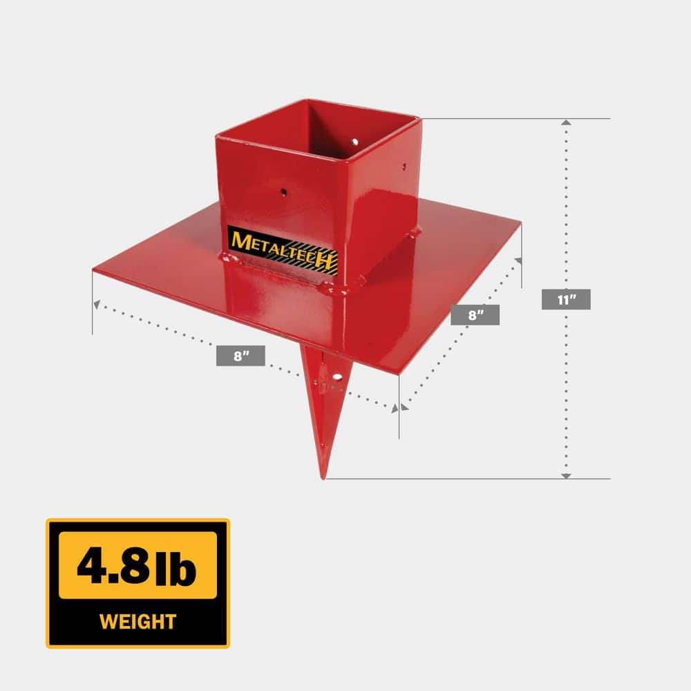 MetalTech Pump Jack 8 in. W x 8 in. D x 11 in. H Steel Pole Anchor for the Pump Jack Portable Scaffolding System (3)