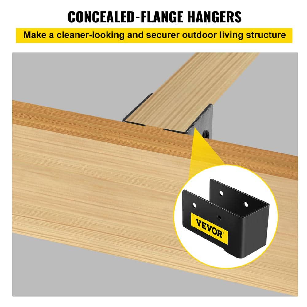 VEVOR Concealed Joist Hanger 2 in. x 4 in. Outdoor Accent Concealed Joist Bracket Pack of 24 Concealed Face Mount Joist Hanger (2)