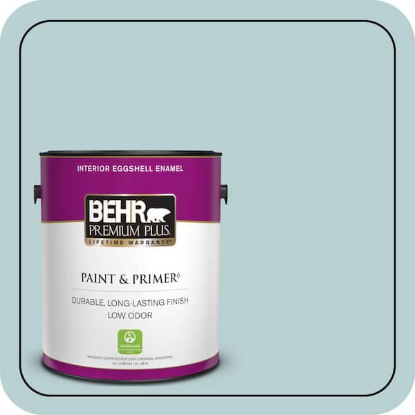 BEHR PREMIUM PLUS 1 gal. #S440-2 Malaysian Mist Eggshell Enamel Low Odor Interior Paint & Primer (2)