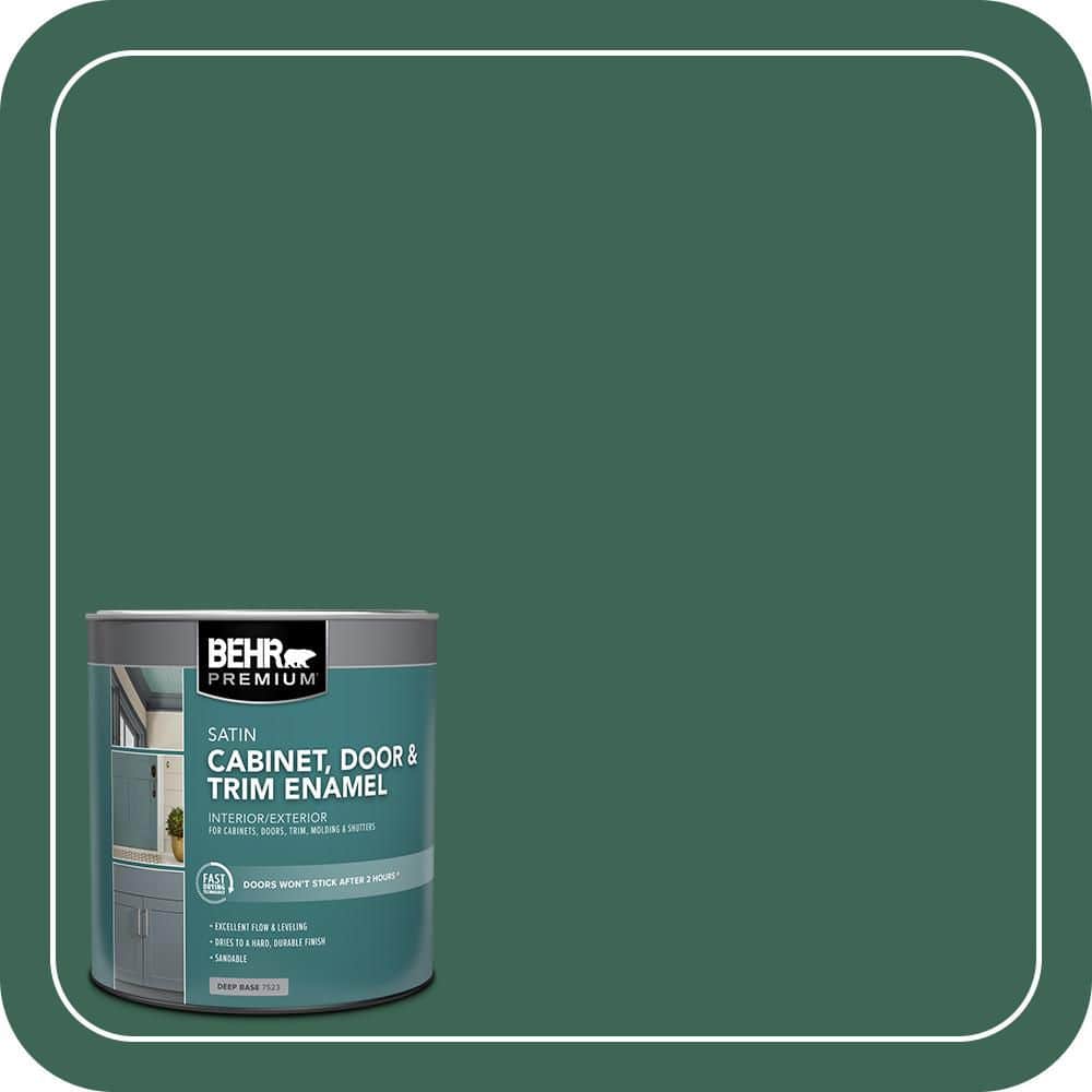 BEHR PREMIUM 1 qt. #480D-7 Isle of Pines Satin Enamel Interior/Exterior Cabinet, Door & Trim Paint (1)