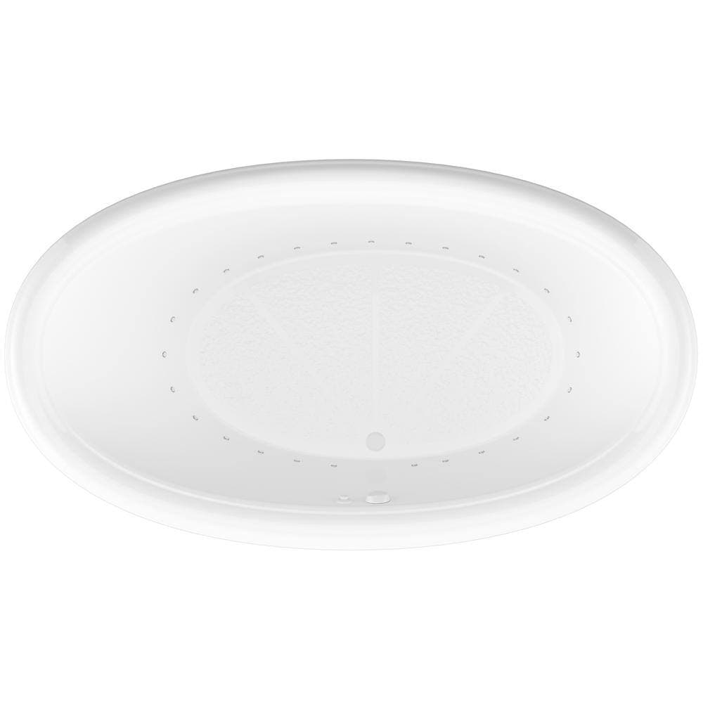 Universal Tubs Topaz Series 78 in. x 44 in. Oval Air Bathtub with Center Drain and Marine Grade Acrylic in Glossy Smooth White (2)