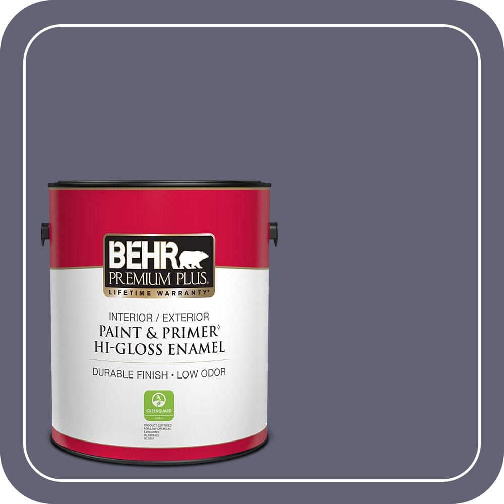 BEHR PREMIUM PLUS 1 gal. #620F-6 Purple Orchid Hi-Gloss Enamel Interior/Exterior Paint & Primer