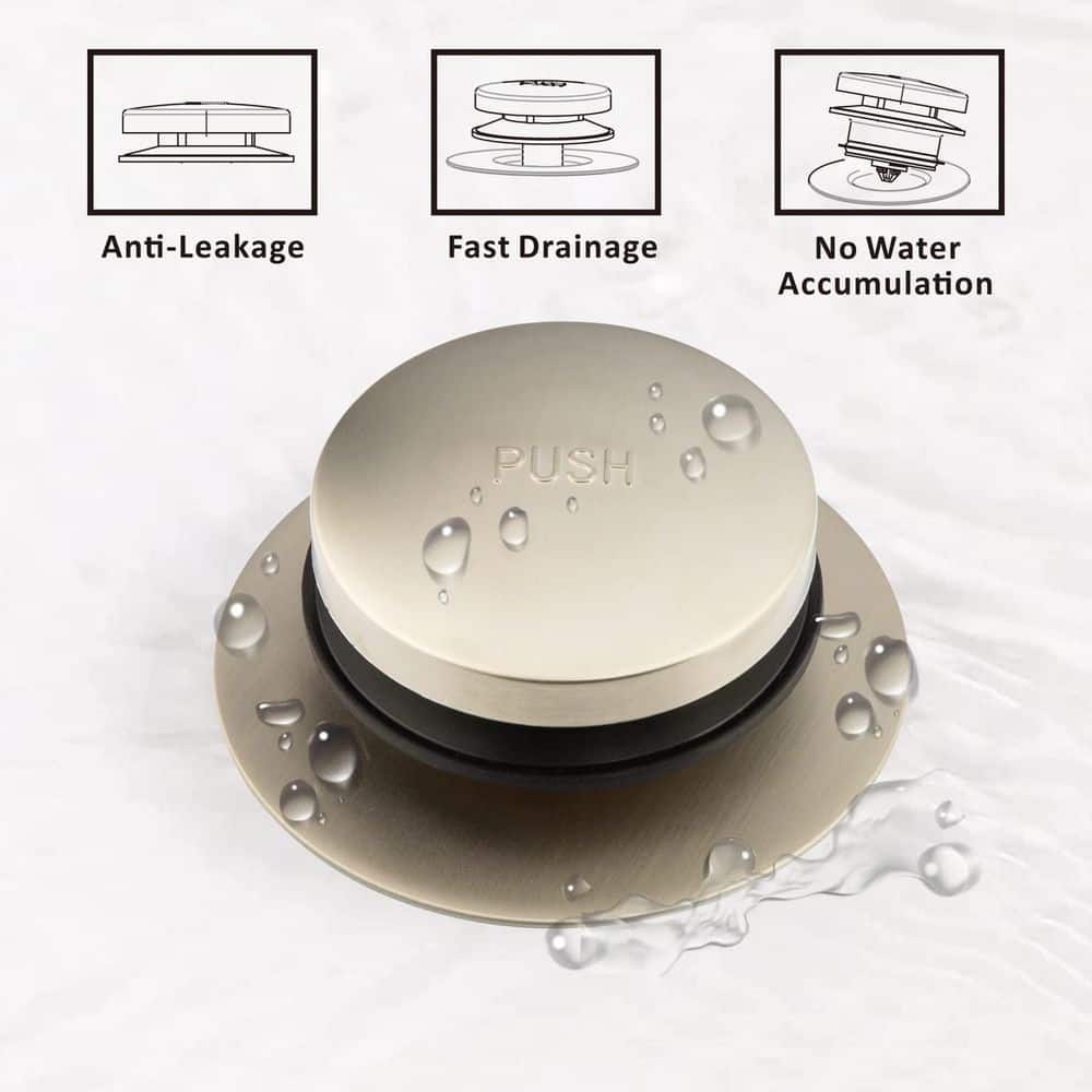 Wudkey Universal Tip Toe Bath Drain Stopper and Cover, Bathtub Drain Stopper in Brushed Nickel (3)