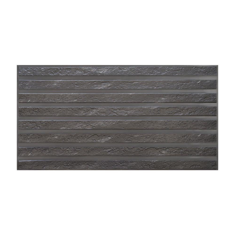 Dundee Deco Falkirk Retro 3D VI 3-1/6 ft. x 1-3/5 ft. Black PVC Decorative Wall Paneling, Waterproof, Easy to Install (1)