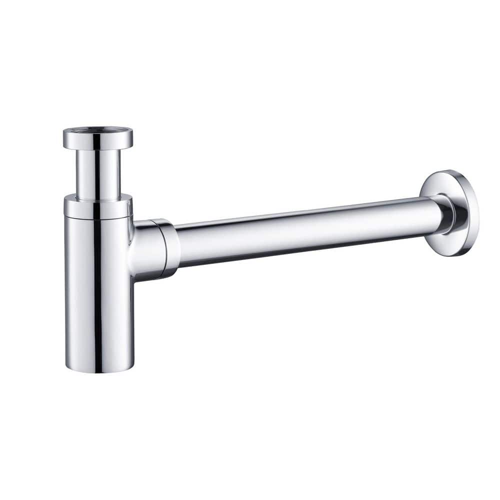 KIBI 1-1/4 in. Bathroom Sink Decorative Round Brass Bottle Trap P-Trap