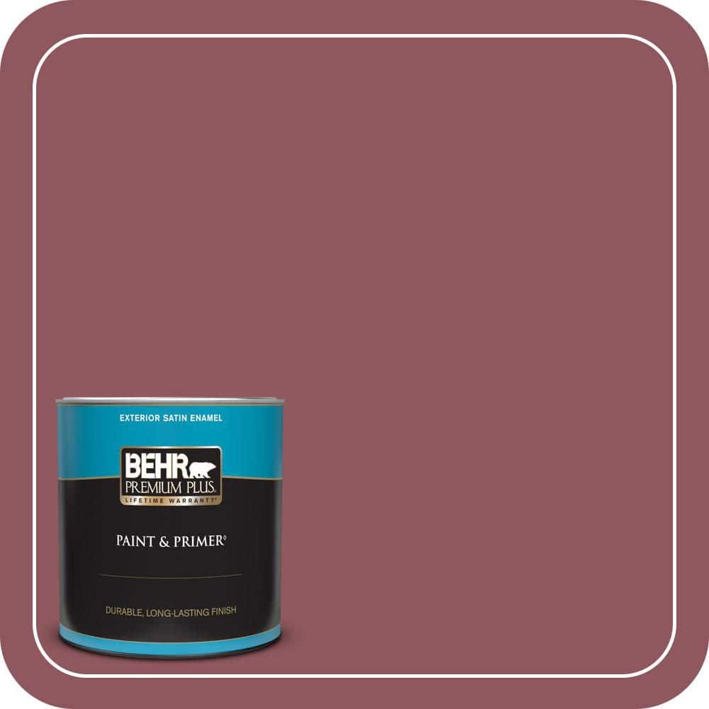 BEHR PREMIUM PLUS 1 qt. #PMD-33 Fragrant Cherry Satin Enamel Exterior Paint & Primer