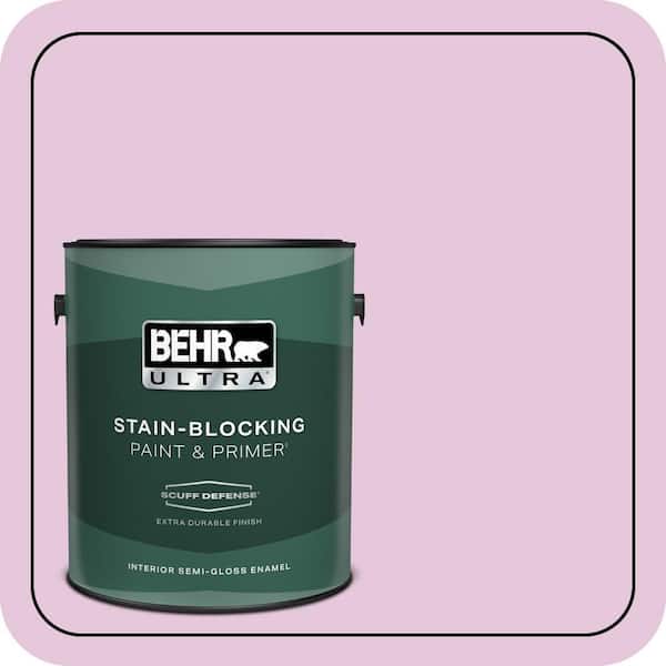 BEHR PREMIUM PLUS 5 gal. #M120-2 Kiss Good Night Semi-Gloss Enamel Low Odor Interior Paint & Primer (3)