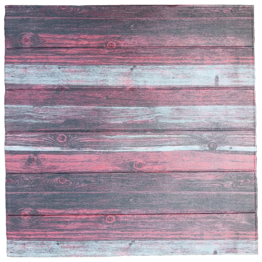 Dundee Deco Falkirk Jura III 1/4 in. x 28 in. x 28 in. Peel & Stick Charcoal Red OffWhite Faux Wood PE Foam Decorative Wall Paneling (1)