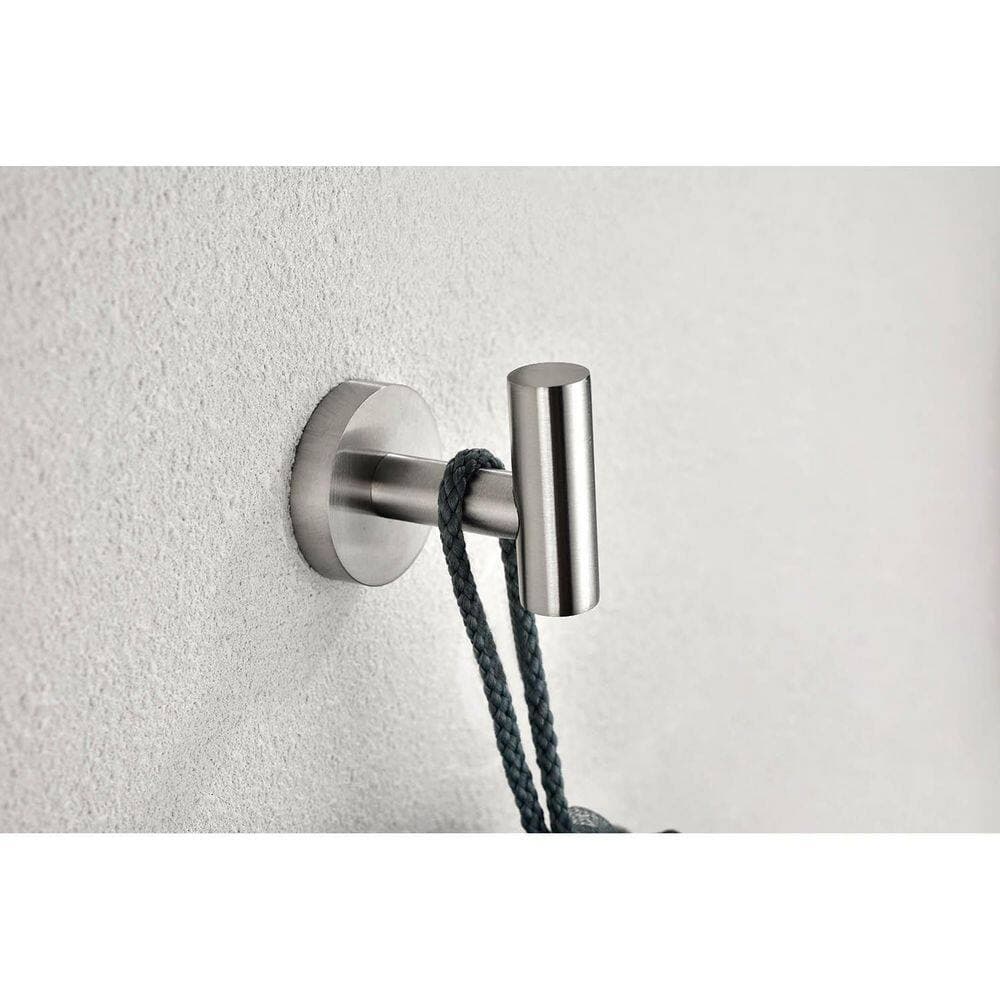 Unbranded Brushed Nickel Stainless Steel 3-Piece Bathroom Hardware Set with Towel Bar, Toilet Paper Holder and Robe Hook (2)