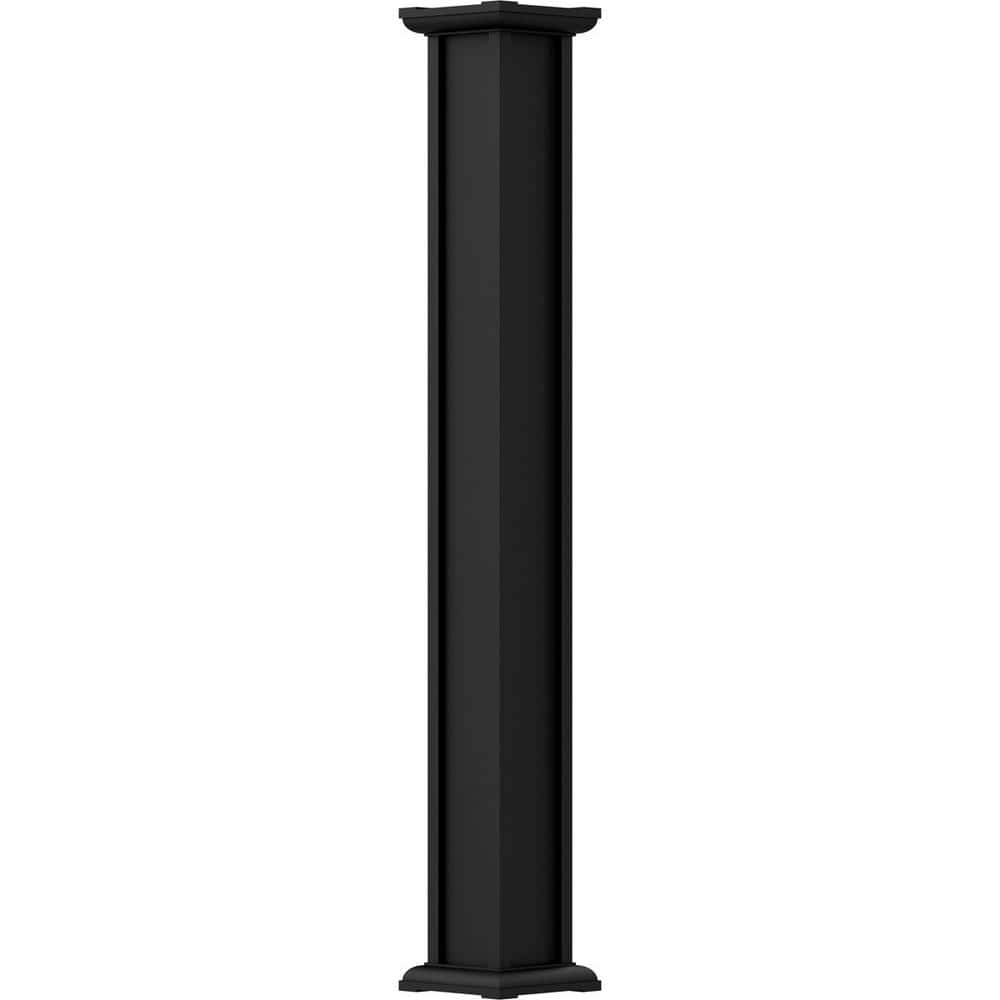 AFCO 10' x 7-1/2" Endura-Aluminum Acadian Style Column, Square Shaft (Post Wrap Installation), Non-Tapered, Textured Black (1)