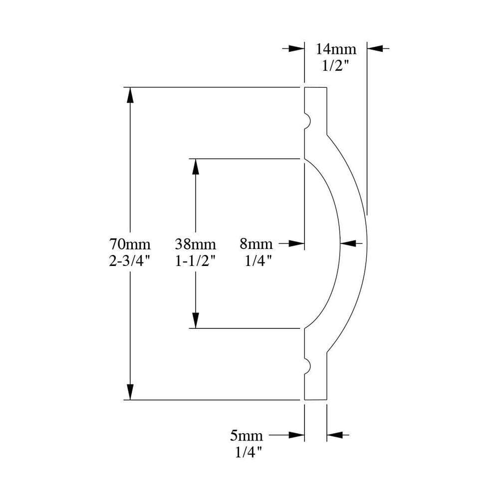 ORAC DECOR 1/2 in. D x 2-3/4 in. W x 78-3/4 in. L . Primed White Plain Polyurethane Panel Moulding (2-Pack) (2)
