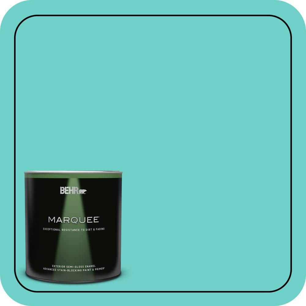 BEHR MARQUEE 1 qt. #P450-4 Hidden Sea Glass Semi-Gloss Enamel Exterior Paint & Primer