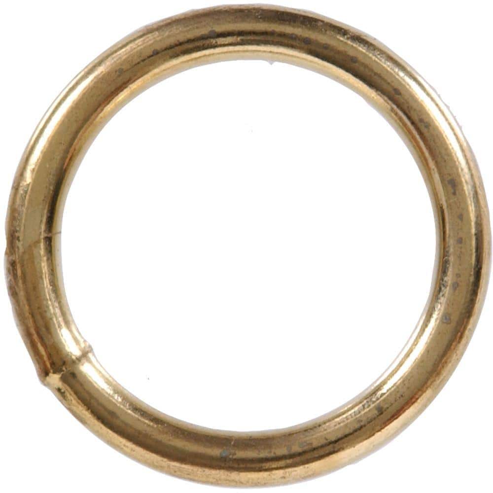The Hillman Group 0.262 in. Wire x 2-1/2 in. Inside Diameter Brass-Plated Welded Ring (25-Pack)