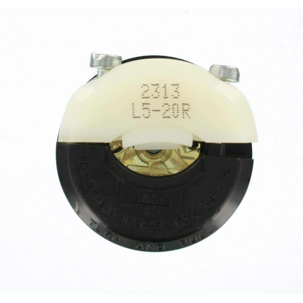 Leviton 20 Amp 125-Volt Locking Connector, Black and White 2313-CS (2)