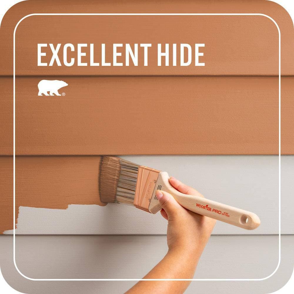 BEHR PREMIUM PLUS 1 gal. #PPU3-02 Marmalade Glaze Flat Exterior Paint & Primer (4)