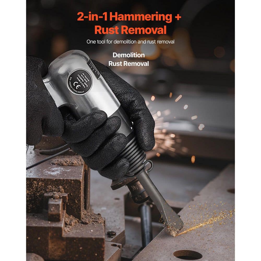 VEVOR Air Hammer, 4500BPM Pneumatic Hammer with Air Needle Scaler and 4 Piece Chisels, Lightweight Air Chisel Tool for Cutting (2)