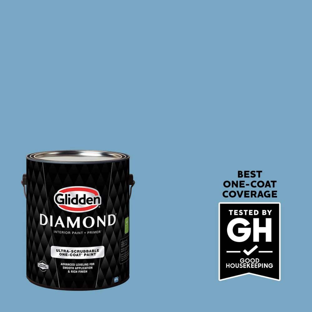 Glidden Diamond 1 gal. PPG1158-4 Serene Sea Flat Interior Paint with Primer