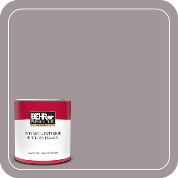 BEHR PREMIUM PLUS 1 qt. #PPU17-13 Heather Plume Hi-Gloss Enamel Interior/Exterior Paint & Primer (2)