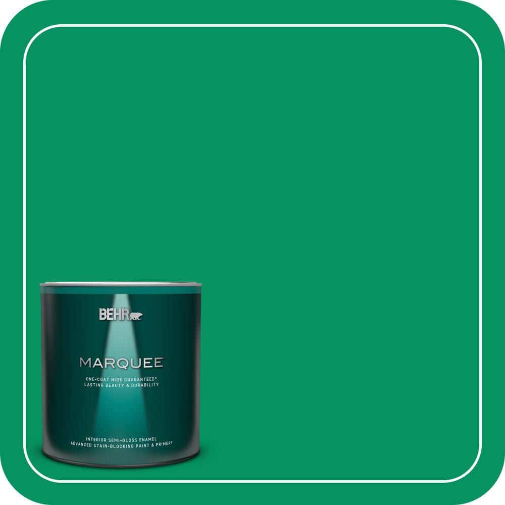 BEHR MARQUEE 1 qt. #470B-6 Emerald Lake Semi-Gloss Enamel Interior Paint & Primer