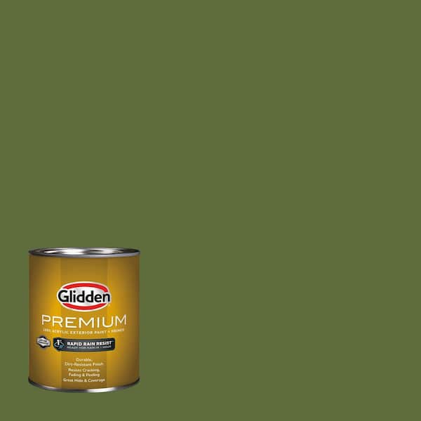 Glidden Premium 1 qt. PPG1121-7 Globe Artichoke Semi-Gloss Exterior Latex Paint