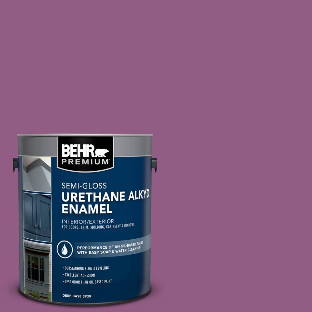 BEHR PREMIUM 1 gal. #OSHA-4 OSHA SAFETY PURPLE Urethane Alkyd Semi-Gloss Enamel Interior/Exterior Paint (1)