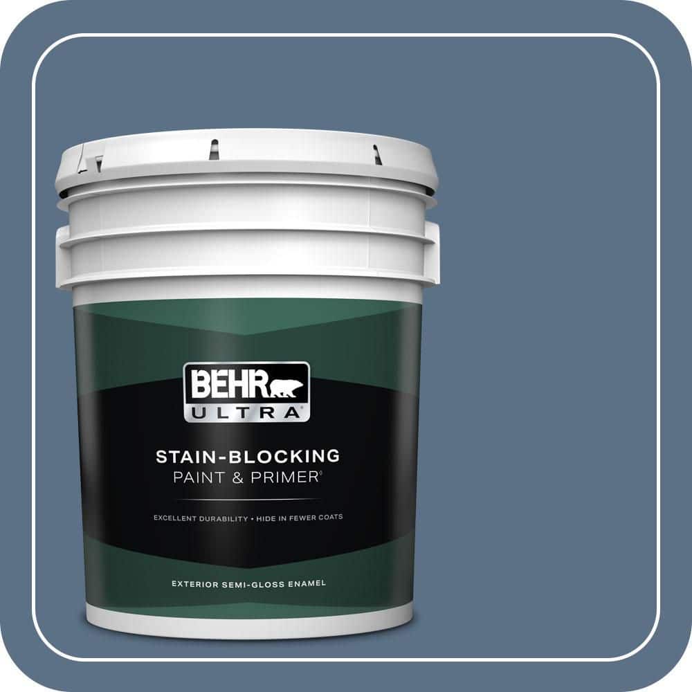 BEHR ULTRA 5 gal. #S520-6 Layers of Ocean Semi-Gloss Enamel Exterior Paint & Primer