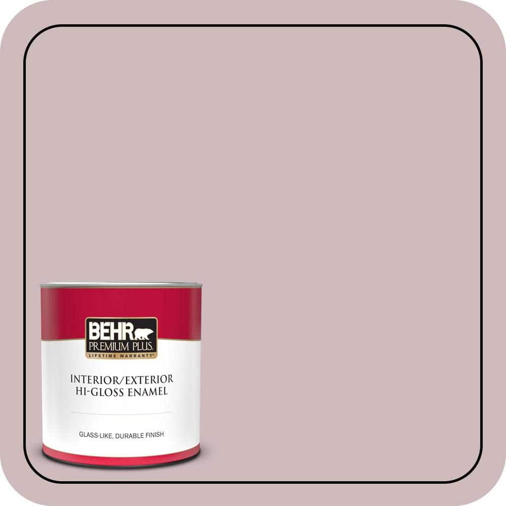 BEHR PREMIUM PLUS 1 qt. #N120-3 Mauve It Hi-Gloss Enamel Interior/Exterior Paint & Primer