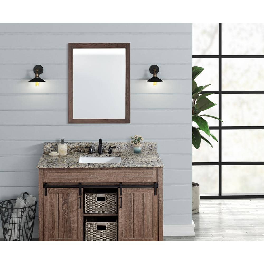 TILE & TOP 49 in. W 22 in. D Granite Vanity Top Santa Cecilia Light with White Rectangular Single Sink (2)