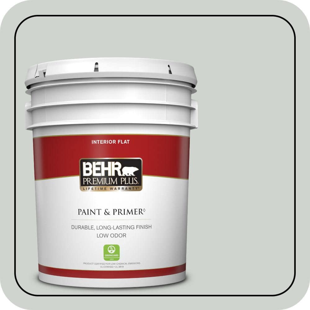 BEHR PREMIUM PLUS 5 gal. #PPU12-11 Salt Glaze Flat Low Odor Interior Paint & Primer