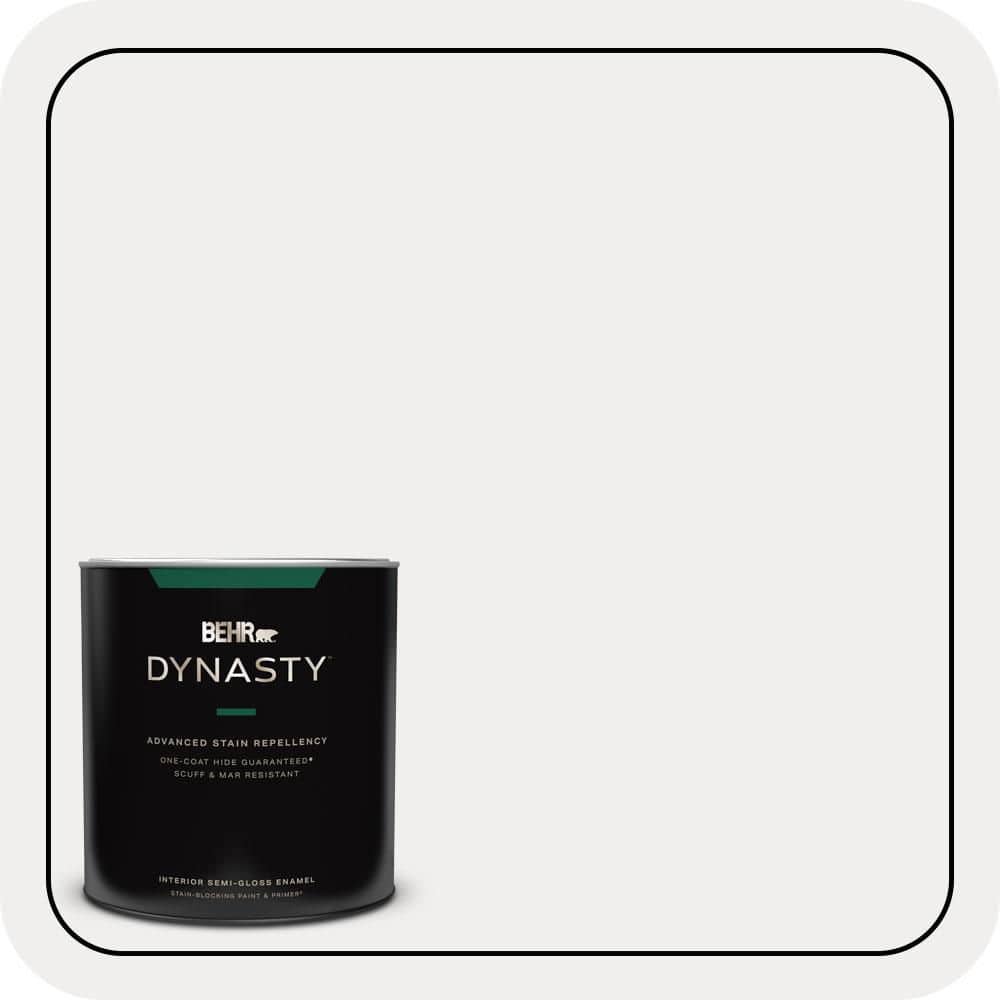BEHR DYNASTY 1 qt. #W-D-610 White Glove Semi-Gloss Enamel Interior Stain-Blocking Paint & Primer