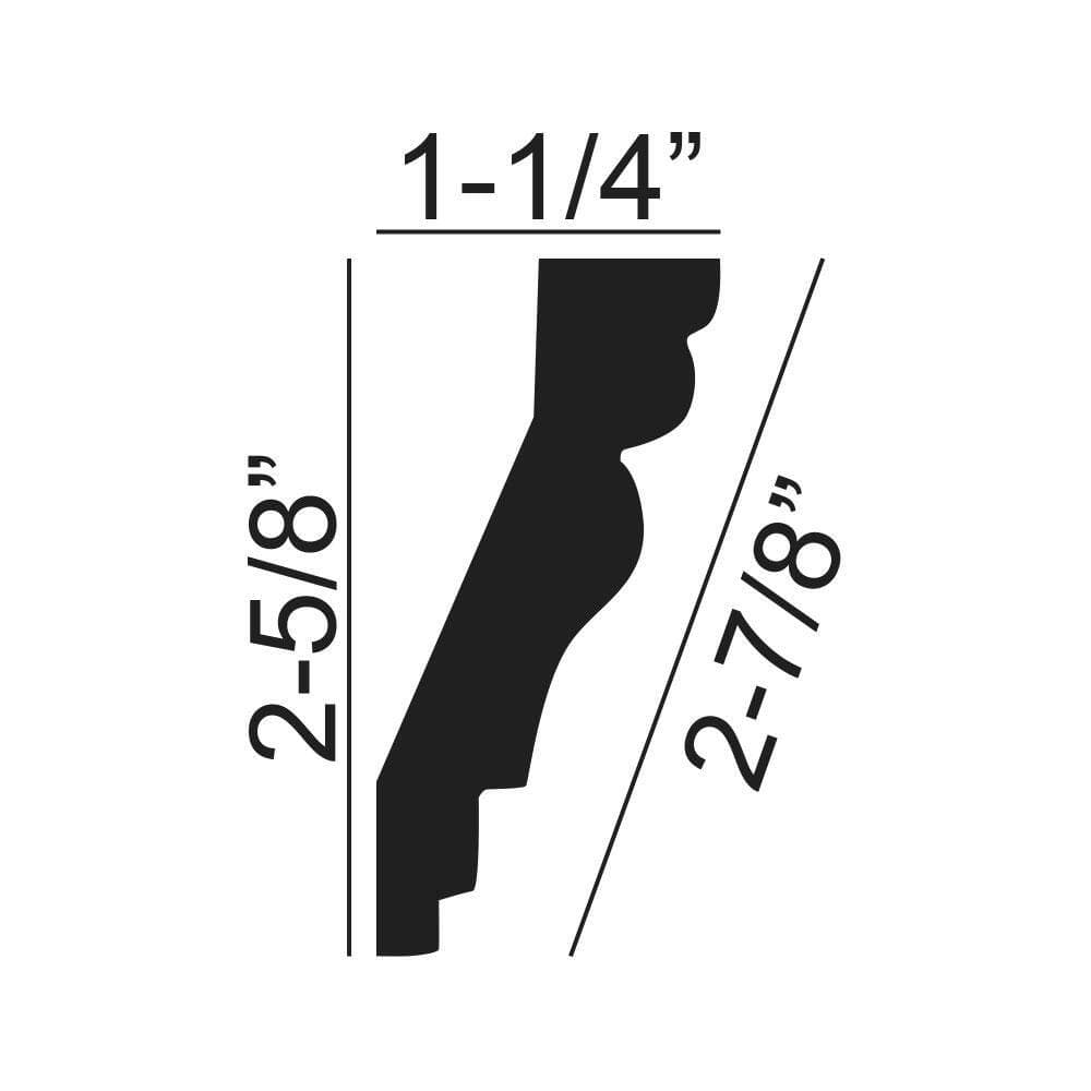 American Pro Decor 2-5/8 in. x 1-1/4 in. x 94-1/2 in. Leaf Polyurethane Crown Moulding Pro Pack 47 LF (6-Pack) (3)