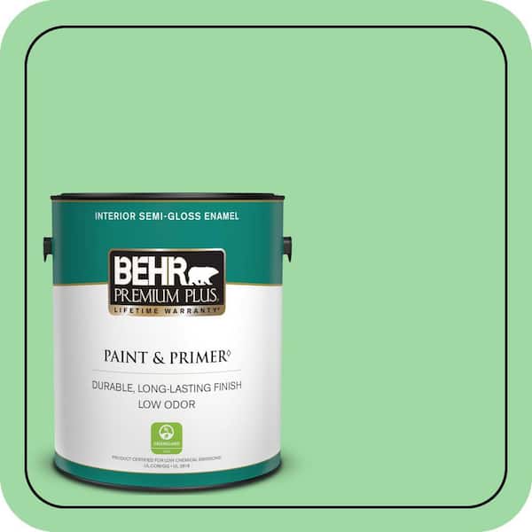 BEHR PREMIUM PLUS #450B-4 Green Trance Enamel & Primer Color Sample (2)