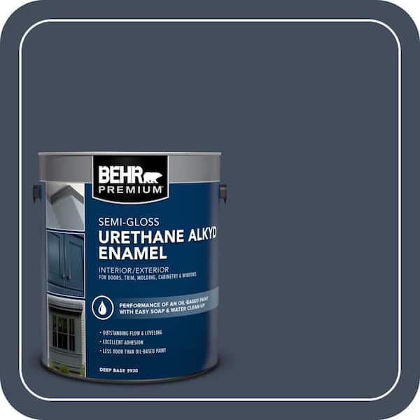 BEHR PREMIUM 1 gal. #S520-7 Night Flight Urethane Alkyd Semi-Gloss Enamel Interior/Exterior Paint (2)