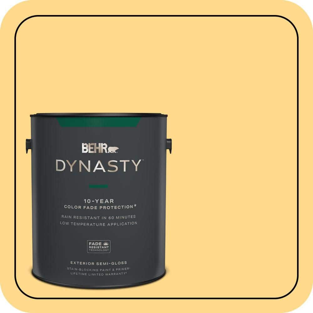BEHR DYNASTY 1 gal. #P270-4 Egg Cream Semi-Gloss Enamel Exterior Stain-Blocking Paint & Primer