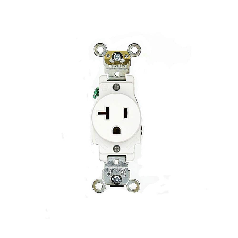 Leviton 125 V Industrial Grade Self Grounding Single Outlet/Receptacle, 5361-W (1)
