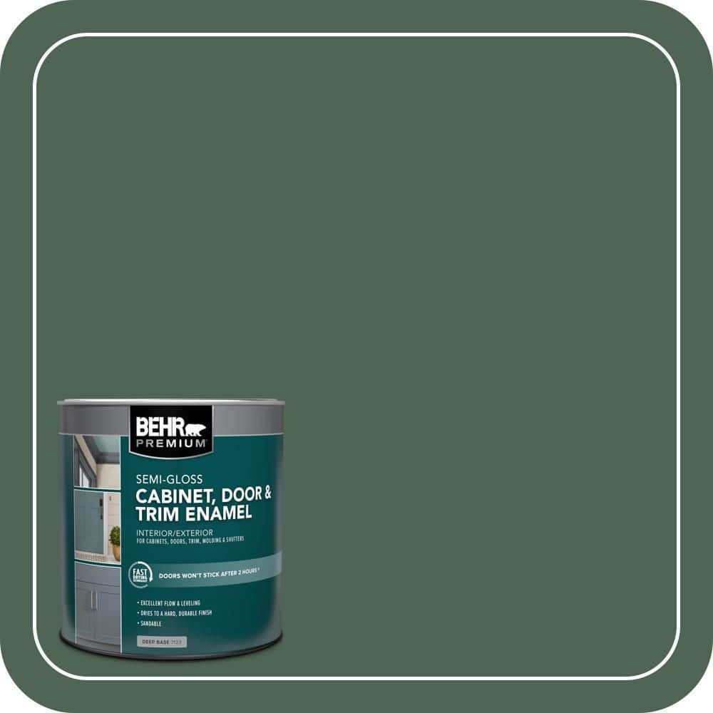 BEHR PREMIUM 1 qt. #PFC-40 Green Semi-Gloss Enamel Interior/Exterior Cabinet, Door & Trim Paint