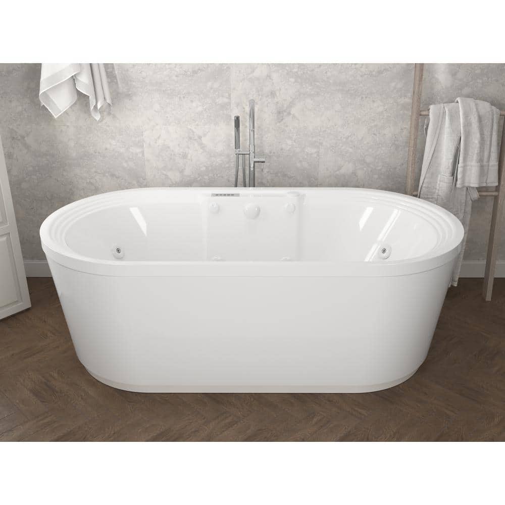 Universal Tubs Pearl 5.6 ft. Center Drain Whirlpool and Air Bath Tub in White (1)