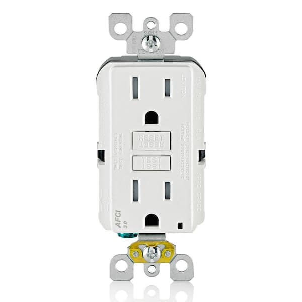 Leviton 15 Amp Tamper Resistant AFCI Outlet, White AFTR1-KW (2)