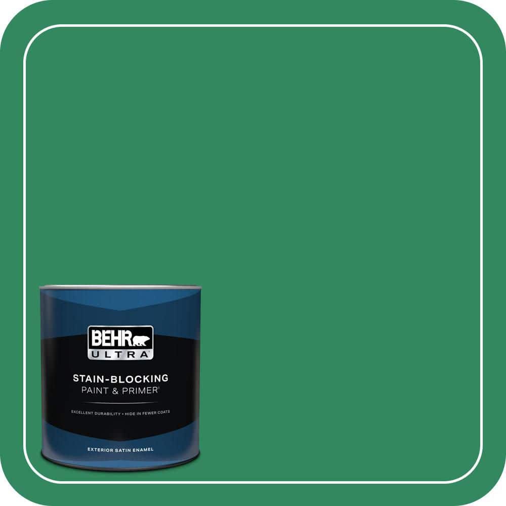 BEHR ULTRA 1 qt. #P420-6 Exquisite Emerald Satin Enamel Exterior Paint & Primer