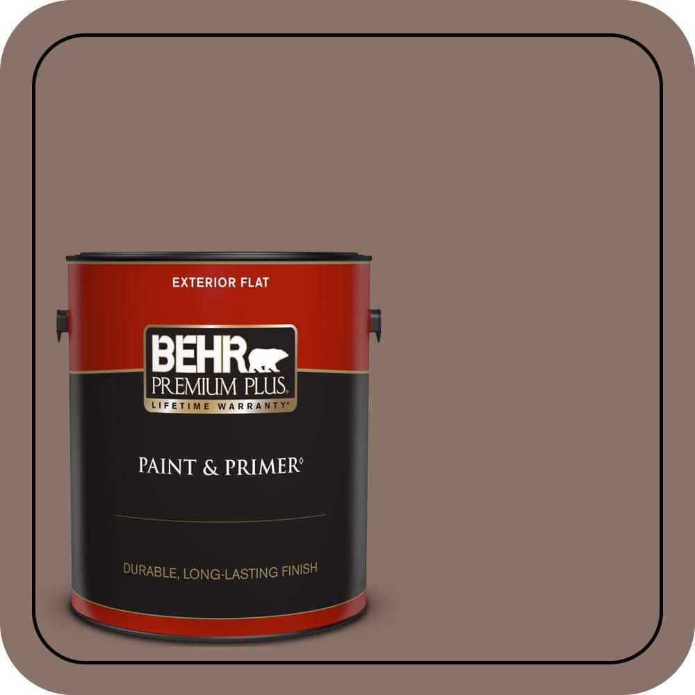 BEHR PREMIUM PLUS 1 gal. #MQ1-56 Elkhound Flat Exterior Paint & Primer