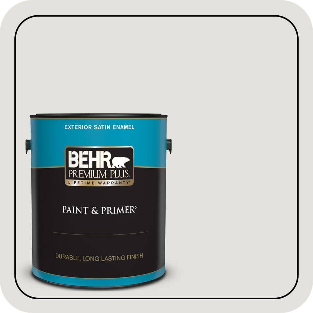 BEHR PREMIUM PLUS 1 gal. #MQ3-04 Quiet on the Set Satin Enamel Exterior Paint & Primer