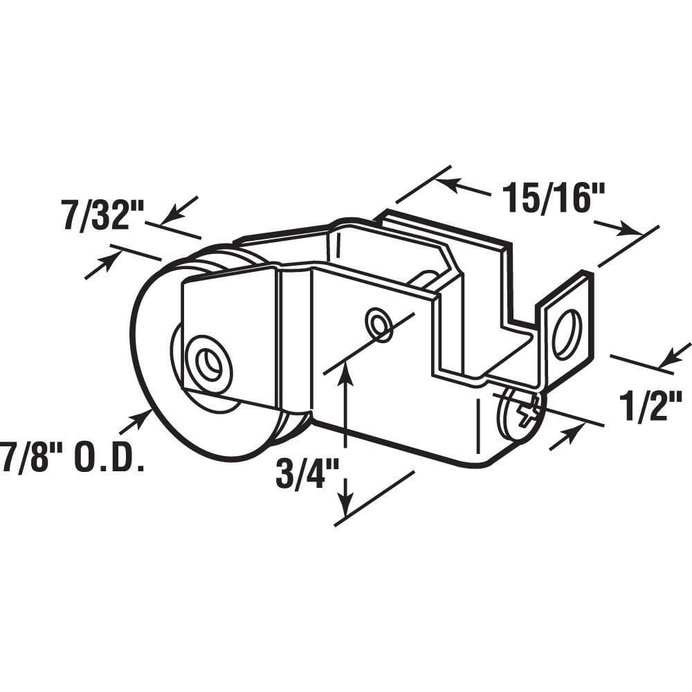 Prime-Line 27/32 in., Sliding Window Roller Assembly with Steel Ball bearing Roller (2-Pack) (2)