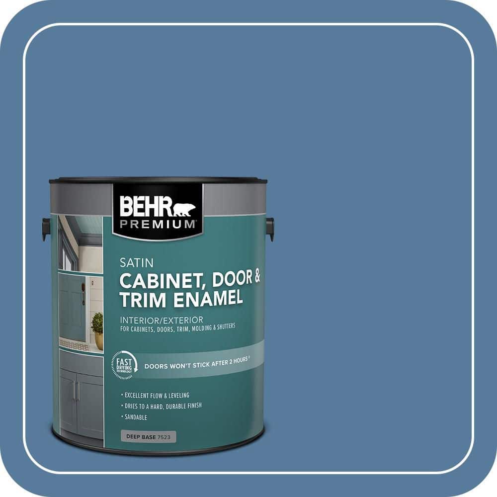 BEHR PREMIUM 1 gal. #PPU14-02 Glass Sapphire Satin Enamel Interior/Exterior Cabinet, Door & Trim Paint