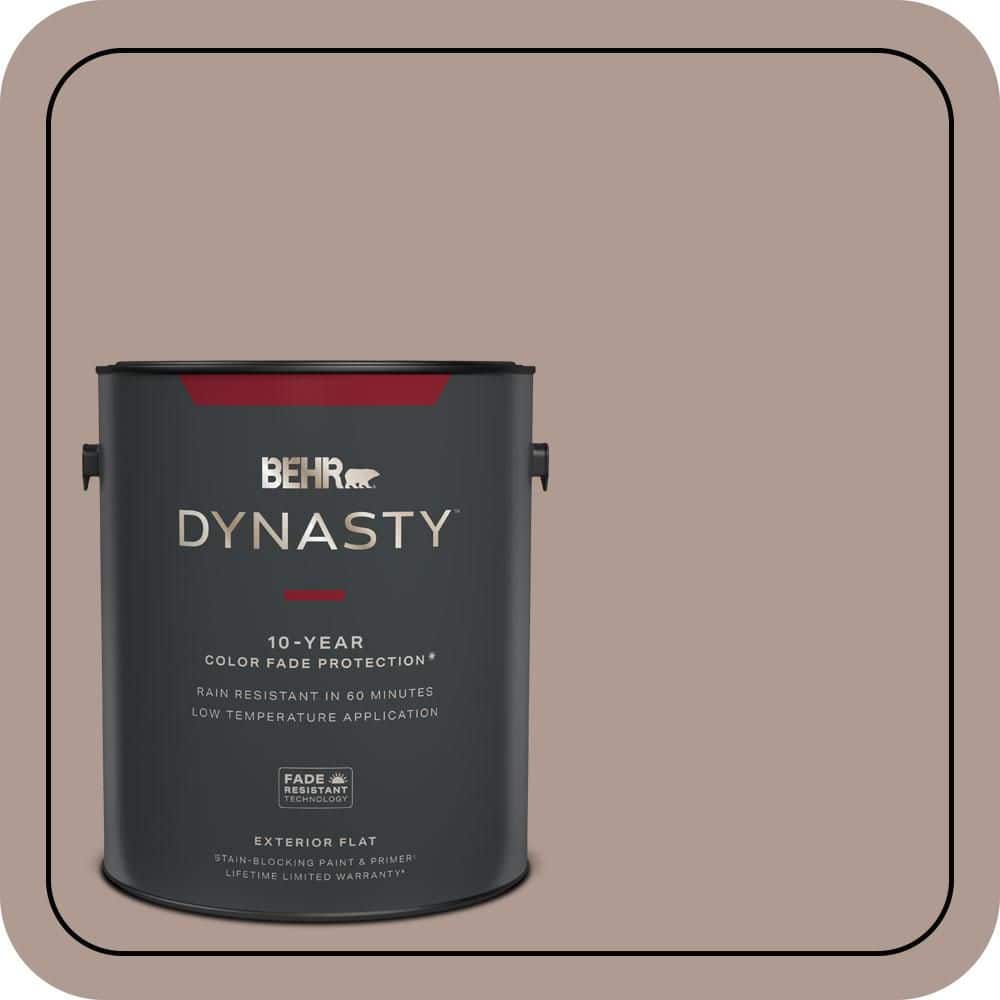 BEHR DYNASTY 1 gal. #N170-4 Coffee With Cream Flat Exterior Stain-Blocking Paint & Primer