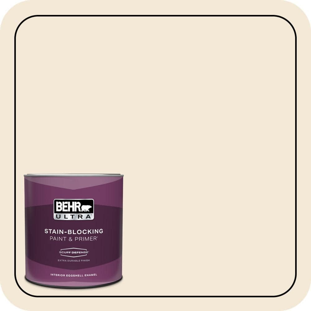 BEHR ULTRA 1 qt. #OR-W09 Cottage White Extra Durable Eggshell Enamel Interior Paint & Primer