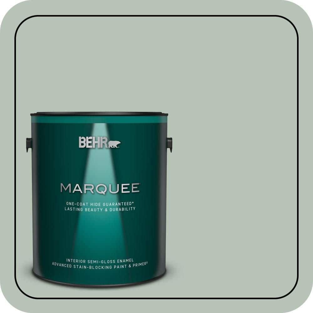 BEHR MARQUEE 1 gal. #MQ6-18 Recycled Glass One-Coat Hide Semi-Gloss Enamel Interior Paint & Primer